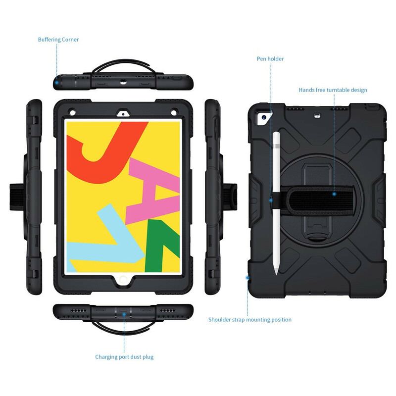 Capa Para iPad 10.2" (2020) (2019) Alça Super Resistente E Alça De Ombro