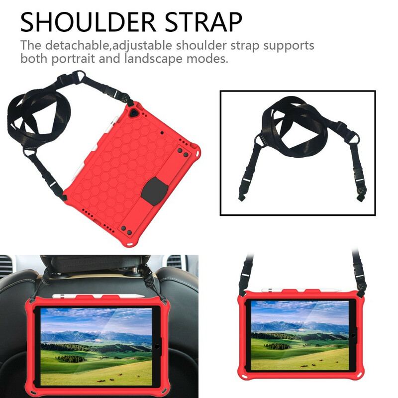 Capa Para iPad 10.2" (2020) (2019) Cinta-suporte Eva
