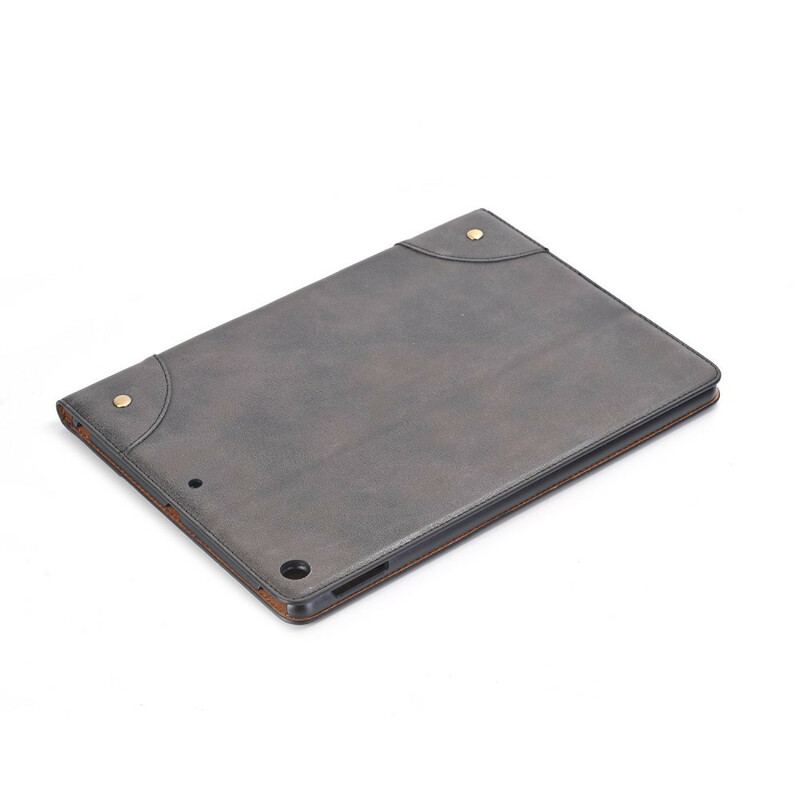 Capa Para iPad 10.2" (2020) (2019) Efeito De Couro Retrô Com Rebites