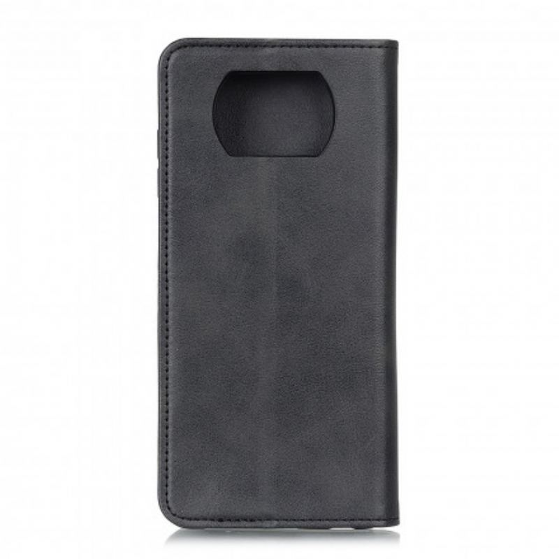 Capa De Celular Para Poco X3 / X3 Pro / X3 NFC Flip Couro De Lichia Rachado Premium