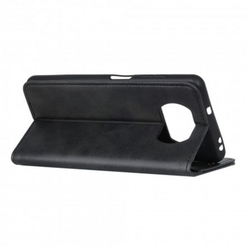 Capa De Celular Para Poco X3 / X3 Pro / X3 NFC Flip Couro De Lichia Rachado Premium