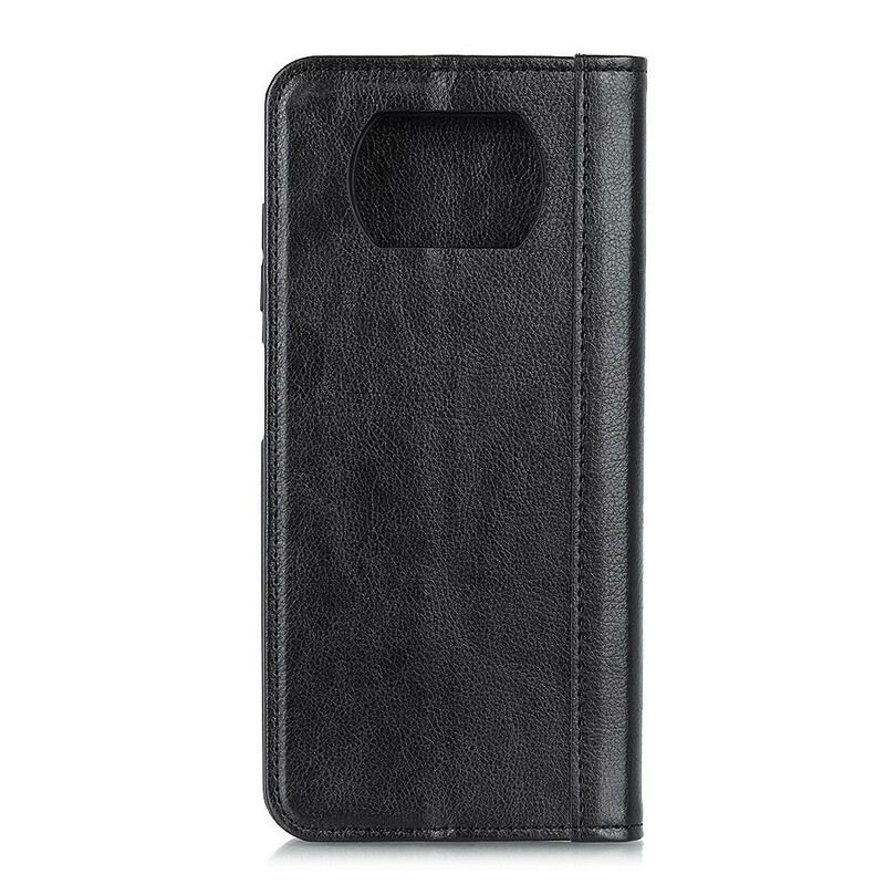 Capa De Celular Para Poco X3 / X3 Pro / X3 NFC Flip Couro Litchi Elegance Dividido