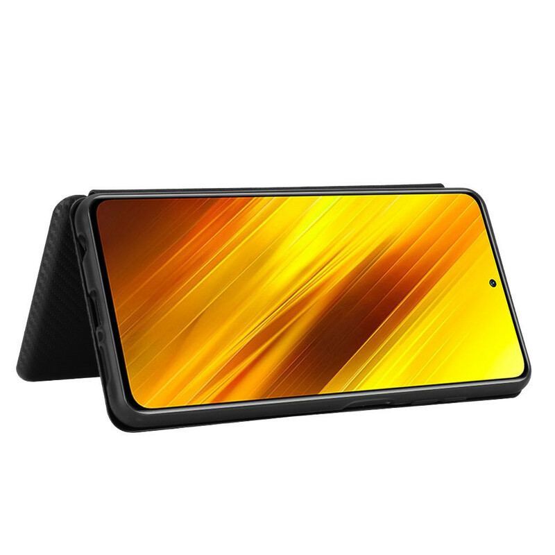 Capa De Celular Para Poco X3 / X3 Pro / X3 NFC Flip Fibra De Carbono Com Anel De Suporte