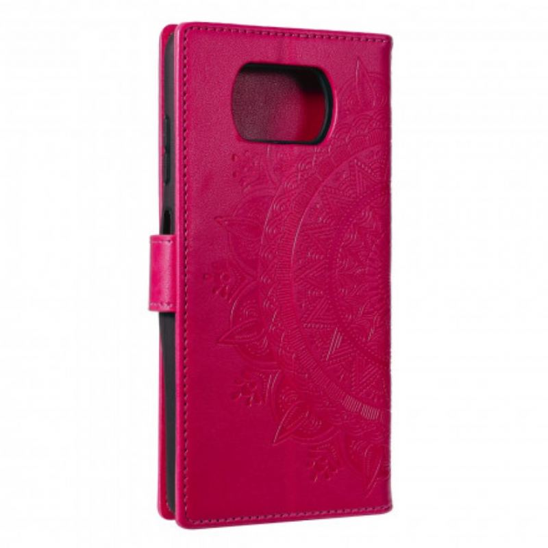 Capa De Couro Para Poco X3 / X3 Pro / X3 NFC Mandala Do Sol