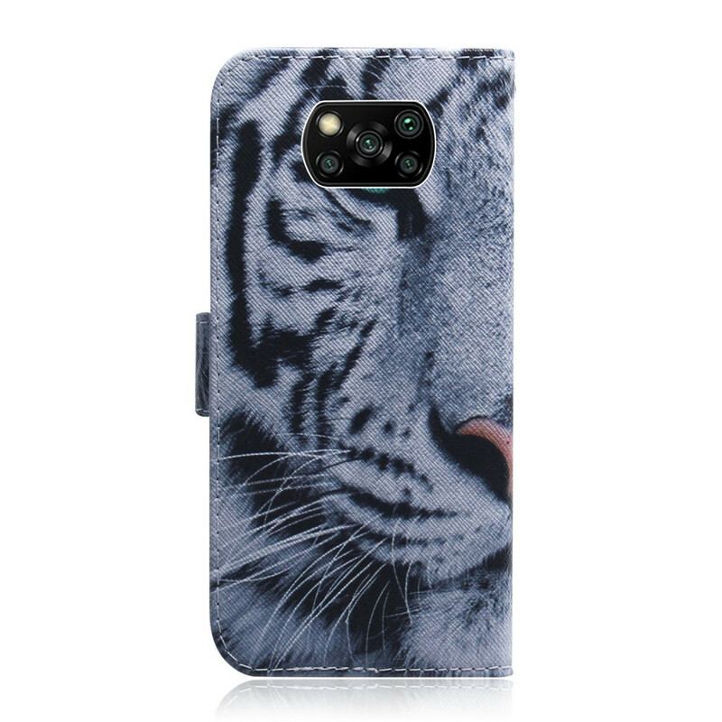 Capa Em Pele Para Poco X3 / X3 Pro / X3 NFC Cara De Tigre