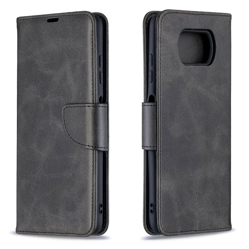 Capa Em Pele Para Poco X3 / X3 Pro / X3 NFC Flip Retalho Liso Oblíquo