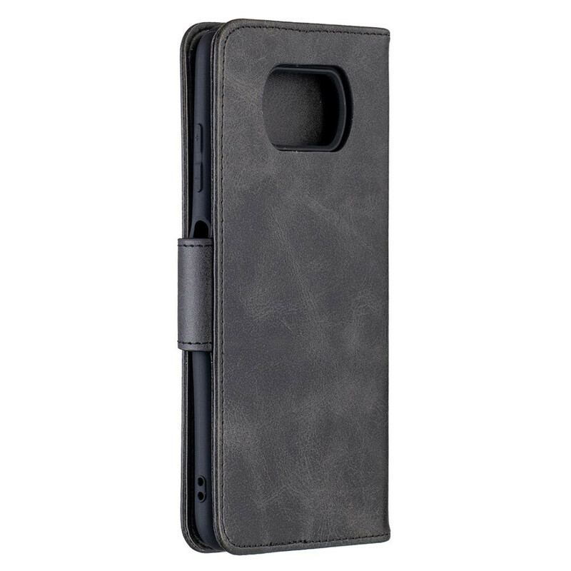 Capa Em Pele Para Poco X3 / X3 Pro / X3 NFC Flip Retalho Liso Oblíquo