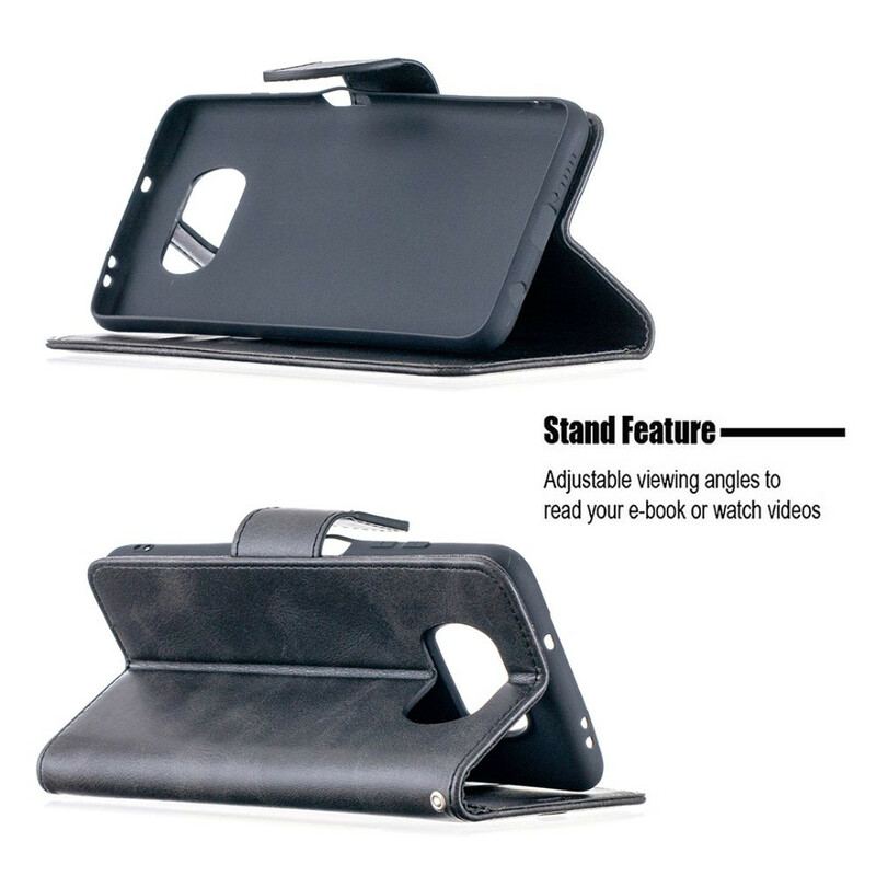 Capa Em Pele Para Poco X3 / X3 Pro / X3 NFC Flip Retalho Liso Oblíquo