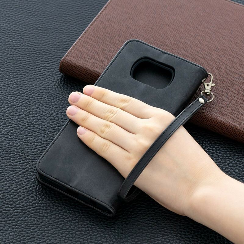 Capa Em Pele Para Poco X3 / X3 Pro / X3 NFC Flip Retalho Liso Oblíquo