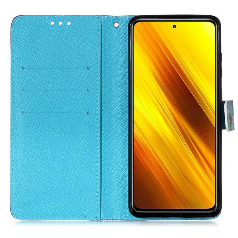 Capa Flip Para Poco X3 / X3 Pro / X3 NFC Borboletas Douradas