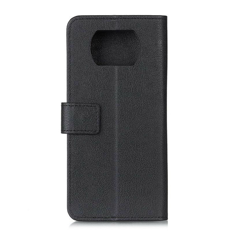 Capa Flip Para Poco X3 / X3 Pro / X3 NFC Efeito Couro Brilhante Simples