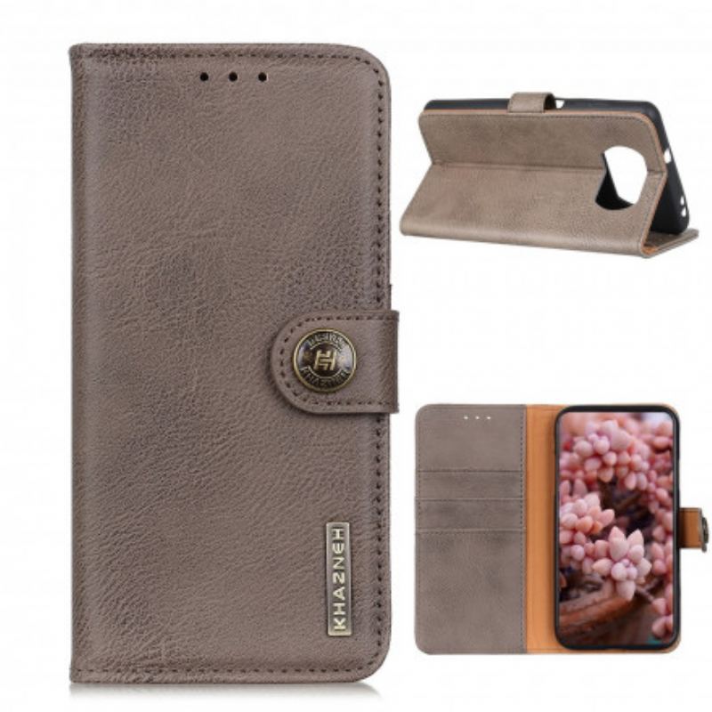 Capa Flip Para Poco X3 / X3 Pro / X3 NFC Imitação De Couro Khazneh