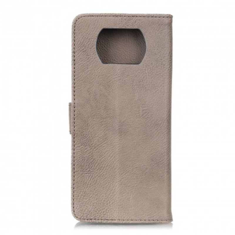 Capa Flip Para Poco X3 / X3 Pro / X3 NFC Imitação De Couro Khazneh