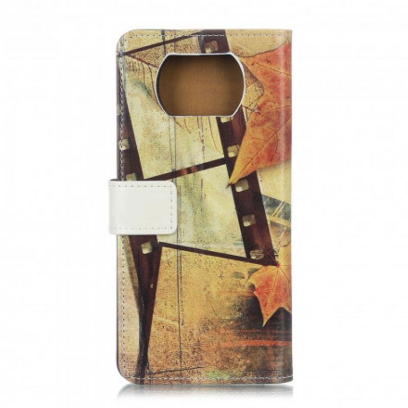 Capa Flip Para Poco X3 / X3 Pro / X3 NFC Torre Eiffel No Outono