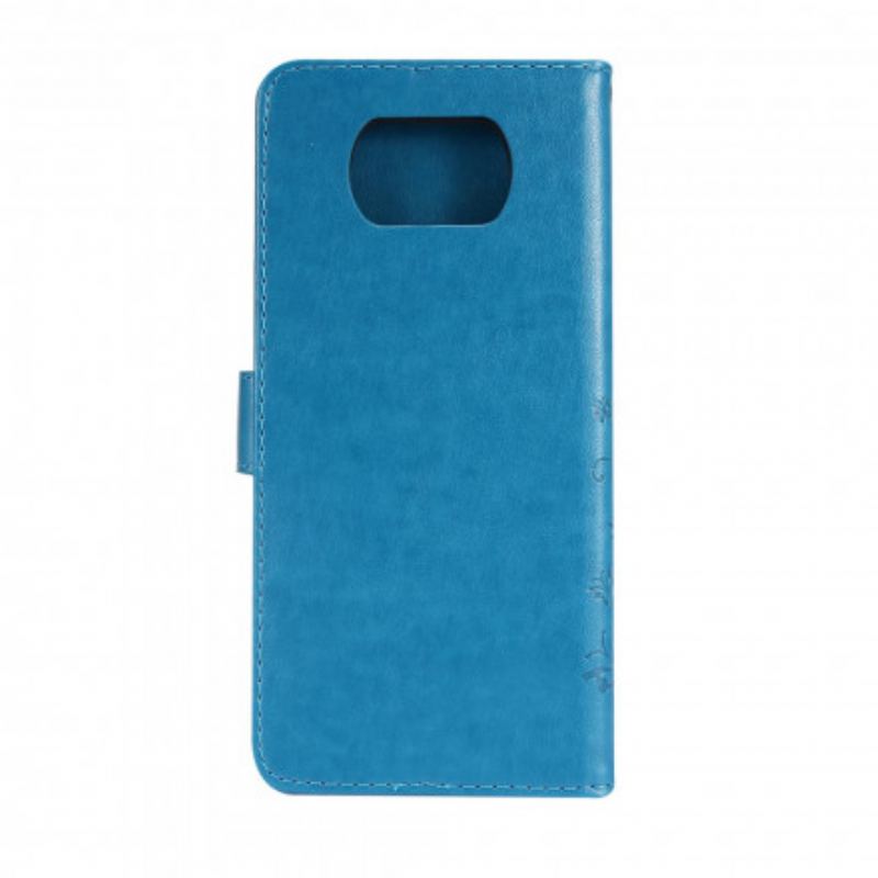 Capa Folio Para Poco X3 / X3 Pro / X3 NFC Borboletas Ao Vento