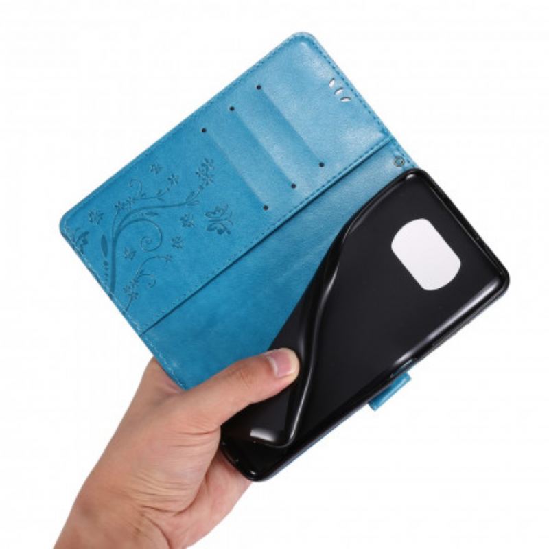 Capa Folio Para Poco X3 / X3 Pro / X3 NFC Borboletas Ao Vento