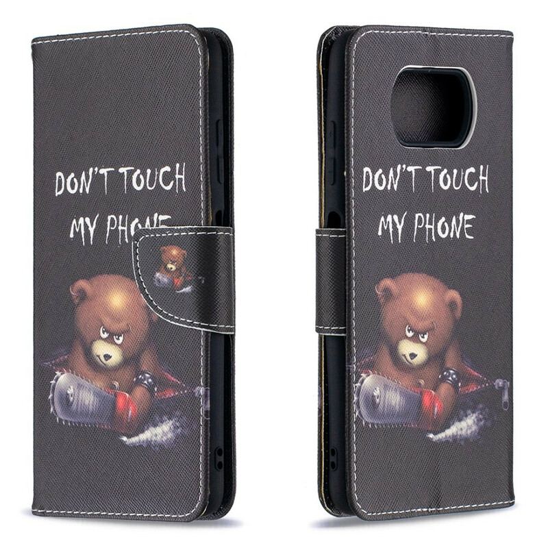 Capa Folio Para Poco X3 / X3 Pro / X3 NFC Urso Perigoso