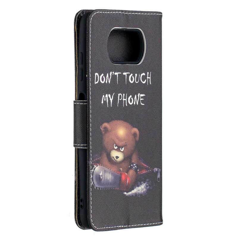 Capa Folio Para Poco X3 / X3 Pro / X3 NFC Urso Perigoso