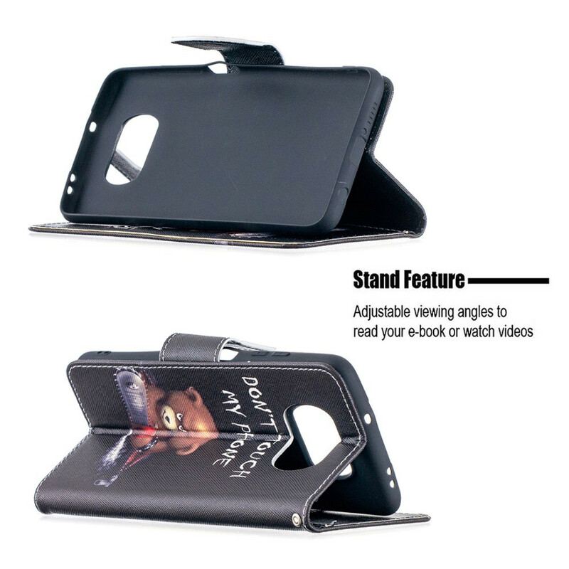Capa Folio Para Poco X3 / X3 Pro / X3 NFC Urso Perigoso