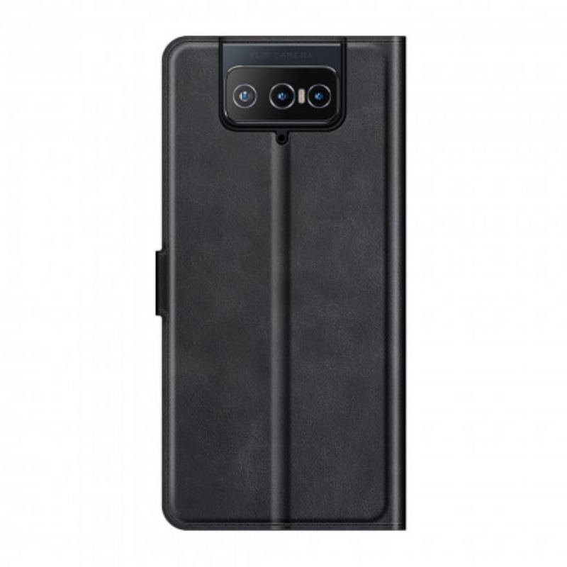 Capa De Couro Para Asus Zenfone 8 Flip Couro Sintético Fino