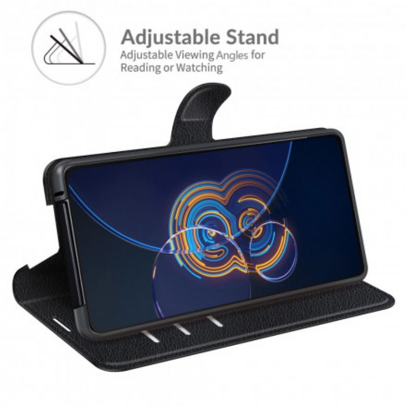 Capa Flip Para Asus Zenfone 8 Flip De Couro Couro Falso Clássico