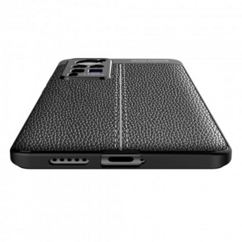Capa Para Vivo X60 Pro Linha Dupla Efeito Couro Litchi