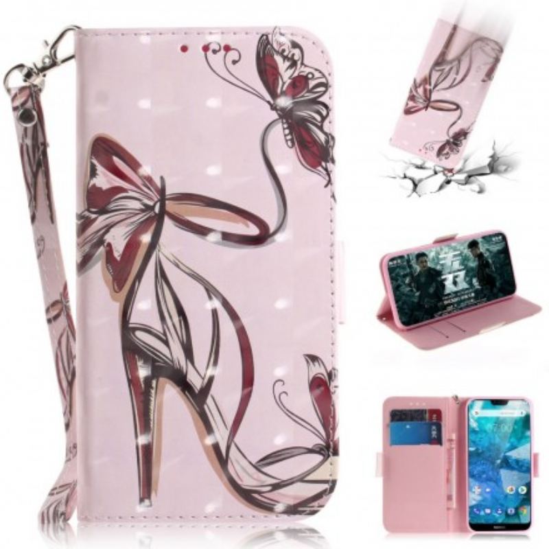 Capa Flip Para Nokia 7.1 De Cordão Bomba Strappy