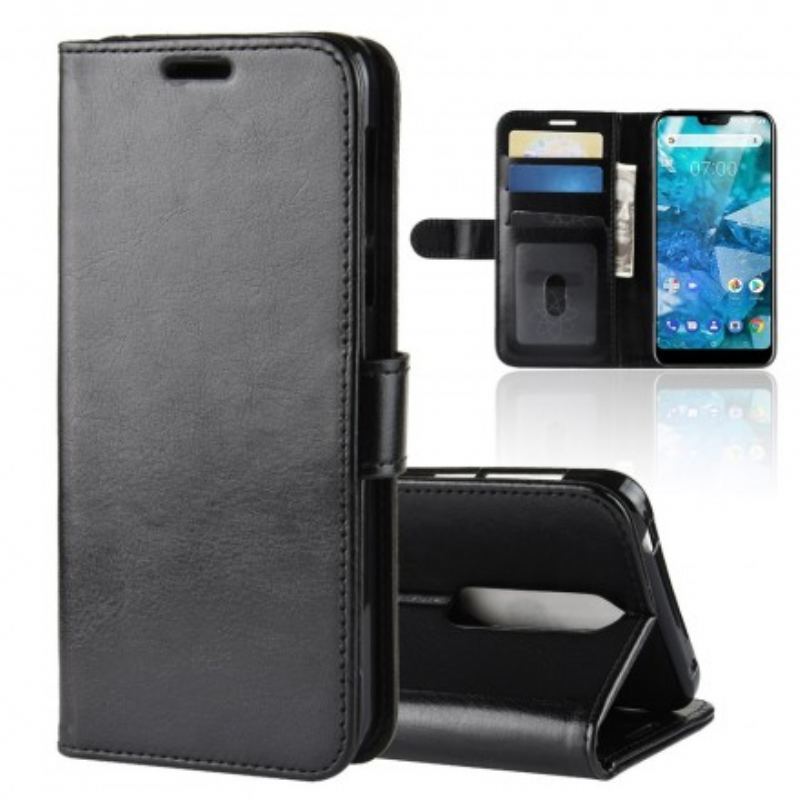 Capa Flip Para Nokia 7.1 Couro Ultra Sintético