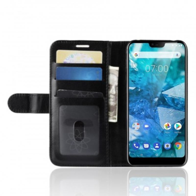 Capa Flip Para Nokia 7.1 Couro Ultra Sintético