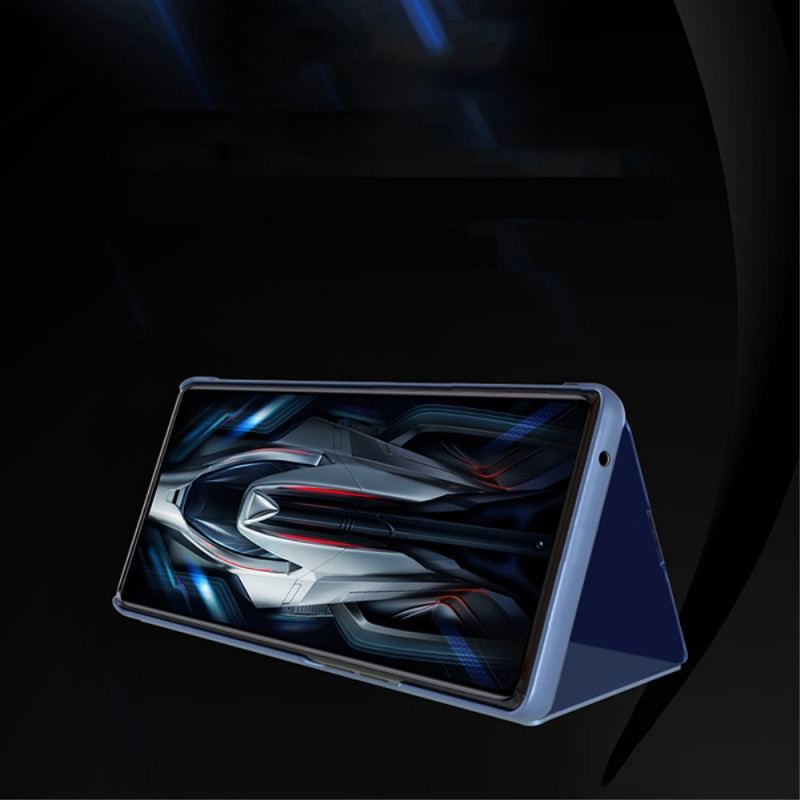 Capa De Celular Para Poco F4 GT Espelho E Couro Sintético