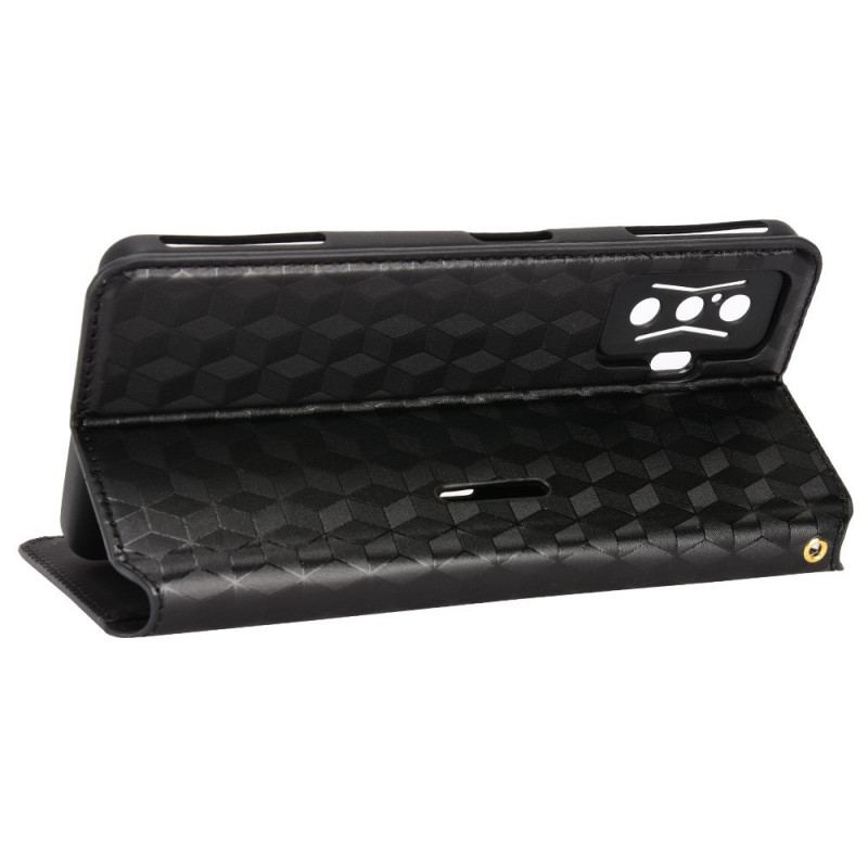 Capa De Celular Para Poco F4 GT Flip Textura 3d Com Efeito De Couro