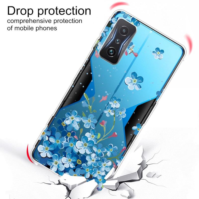 Capa Para Poco F4 GT Flores Azuis
