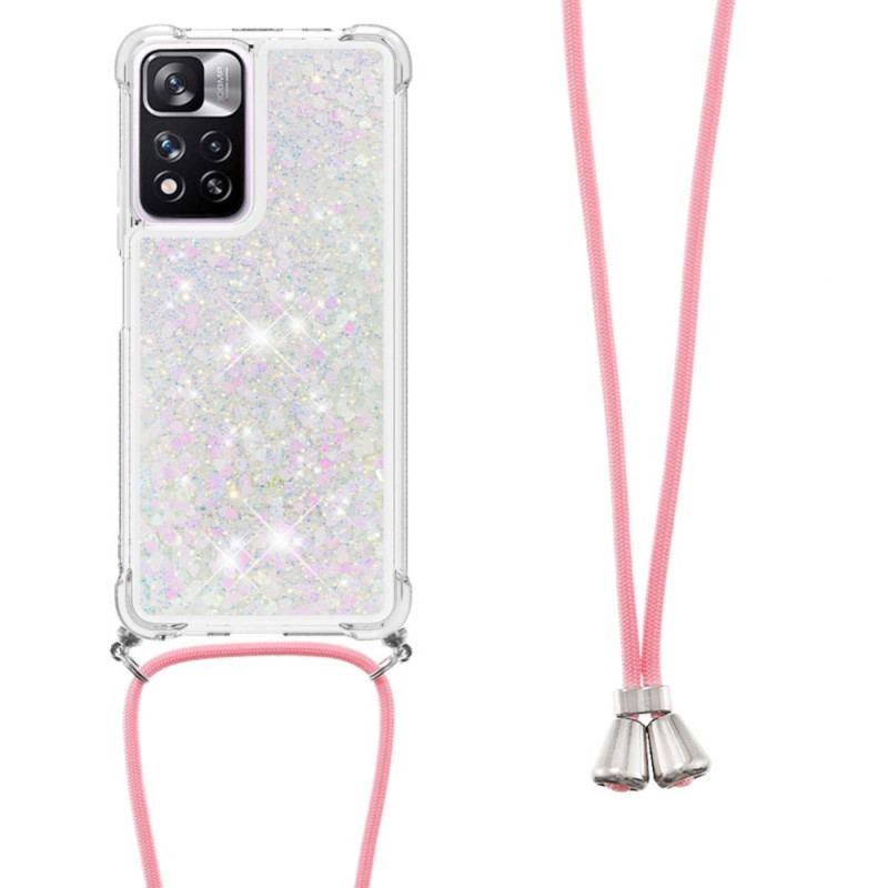 Capa De Celular Para Xiaomi Redmi Note 11 Pro Plus 5G De celular Desenho De Lantejoulas Com Cordão