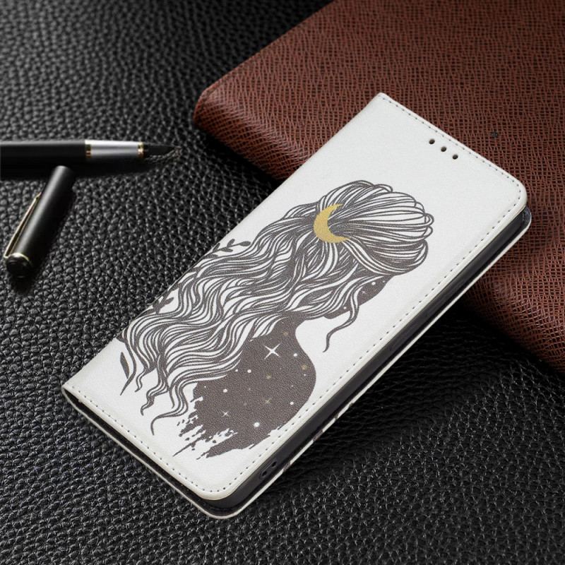 Capa De Celular Para Xiaomi Redmi Note 11 Pro Plus 5G Flip Cabelo Bonito