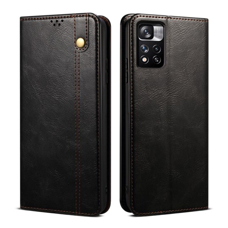 Capa De Celular Para Xiaomi Redmi Note 11 Pro Plus 5G Flip Couro Sintético Encerado