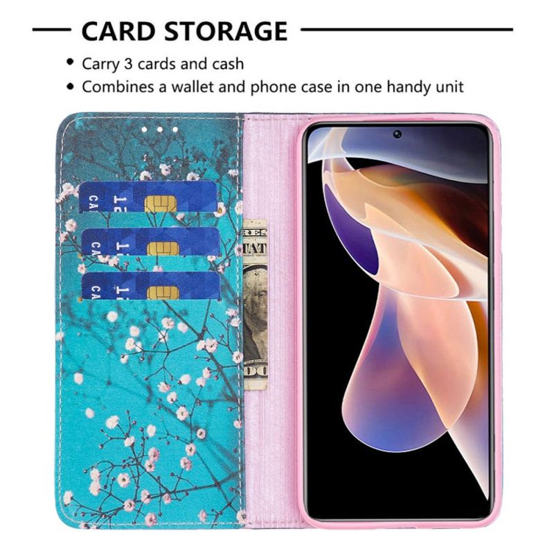 Capa De Celular Para Xiaomi Redmi Note 11 Pro Plus 5G Flip Ramos Floridos