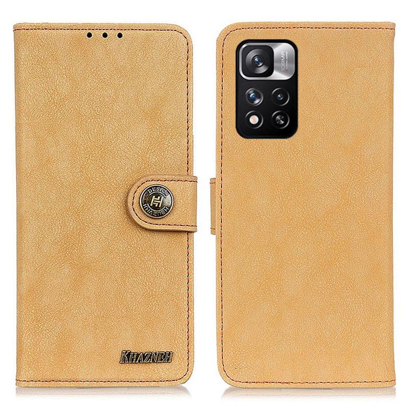 Capa De Couro Para Xiaomi Redmi Note 11 Pro Plus 5G Couro Dividido Retrô Khazneh