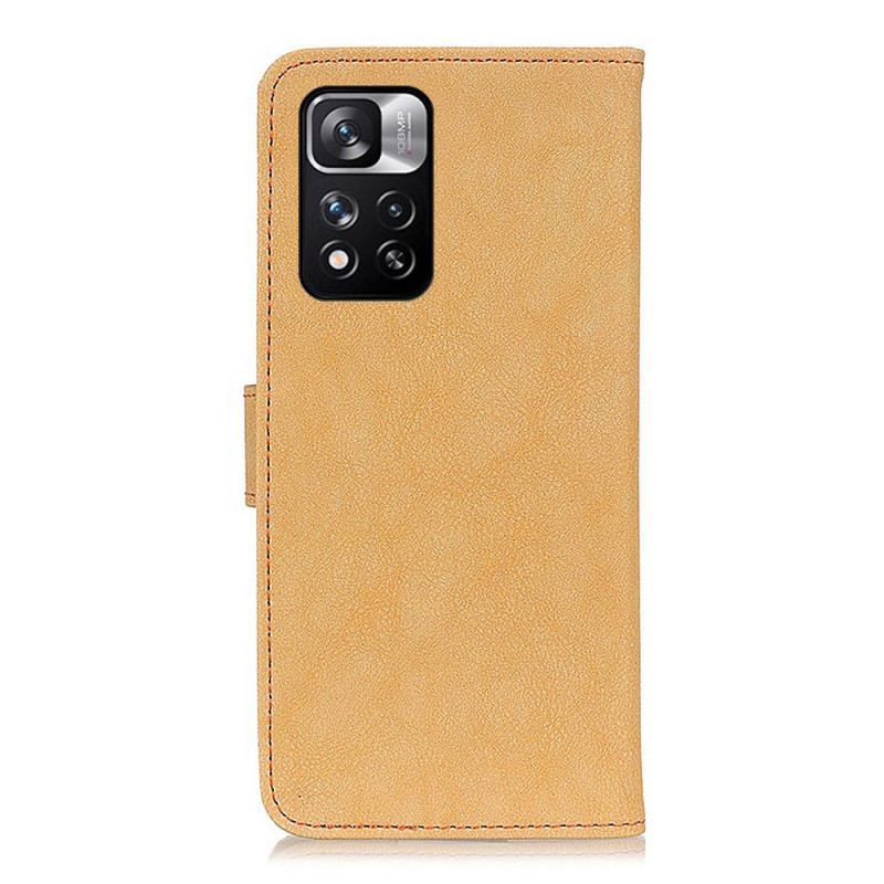 Capa De Couro Para Xiaomi Redmi Note 11 Pro Plus 5G Couro Dividido Retrô Khazneh