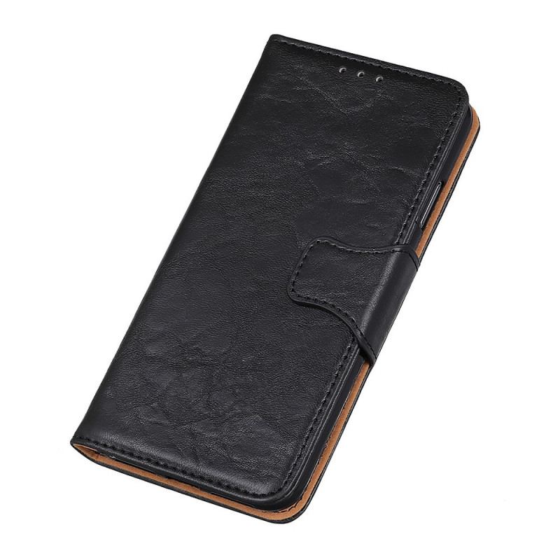 Capa De Couro Para Xiaomi Redmi Note 11 Pro Plus 5G Fecho Reversível De Couro Rachado