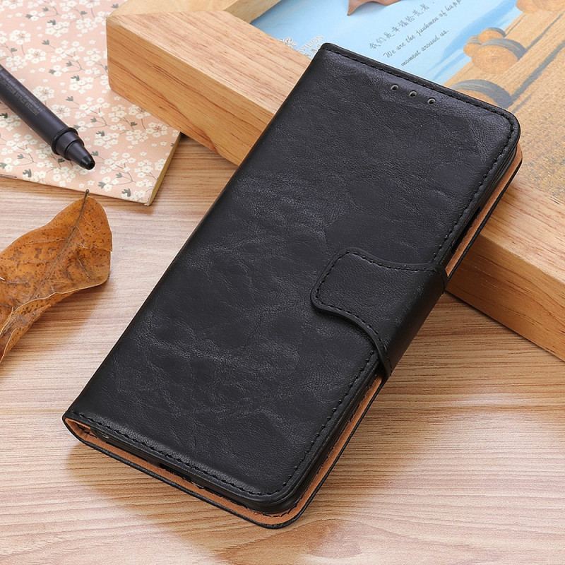 Capa De Couro Para Xiaomi Redmi Note 11 Pro Plus 5G Fecho Reversível De Couro Rachado