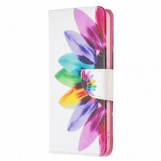 Capa De Couro Para Xiaomi Redmi Note 11 Pro Plus 5G Flor Aquarela