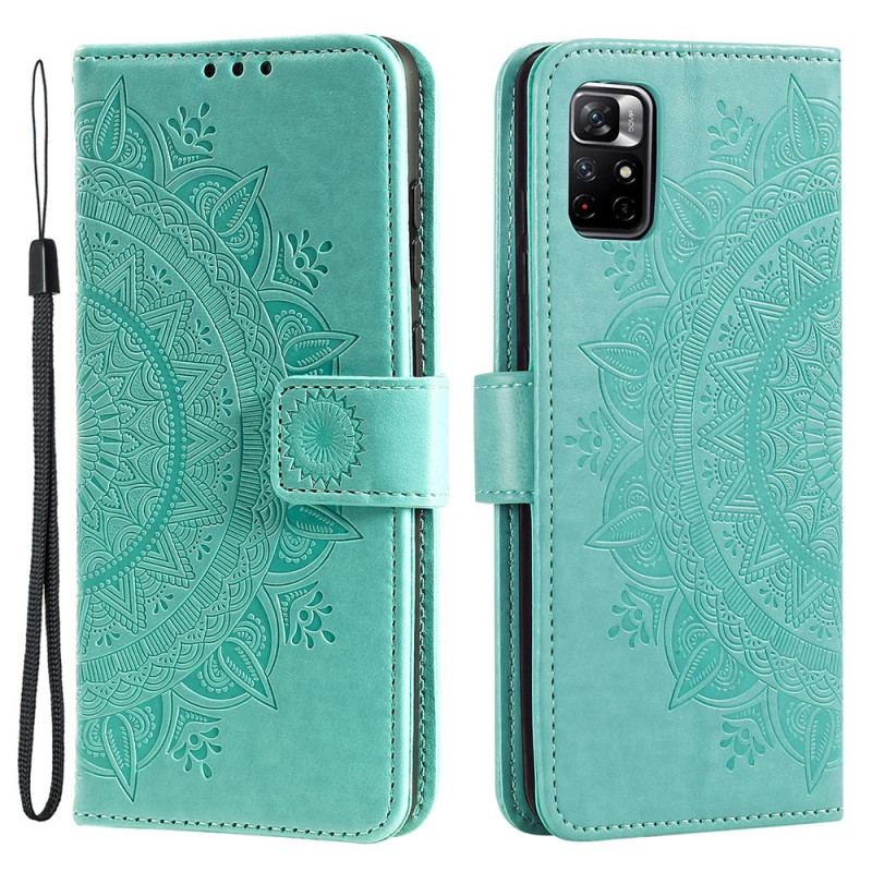 Capa De Couro Para Xiaomi Redmi Note 11 Pro Plus 5G Mandala Do Sol