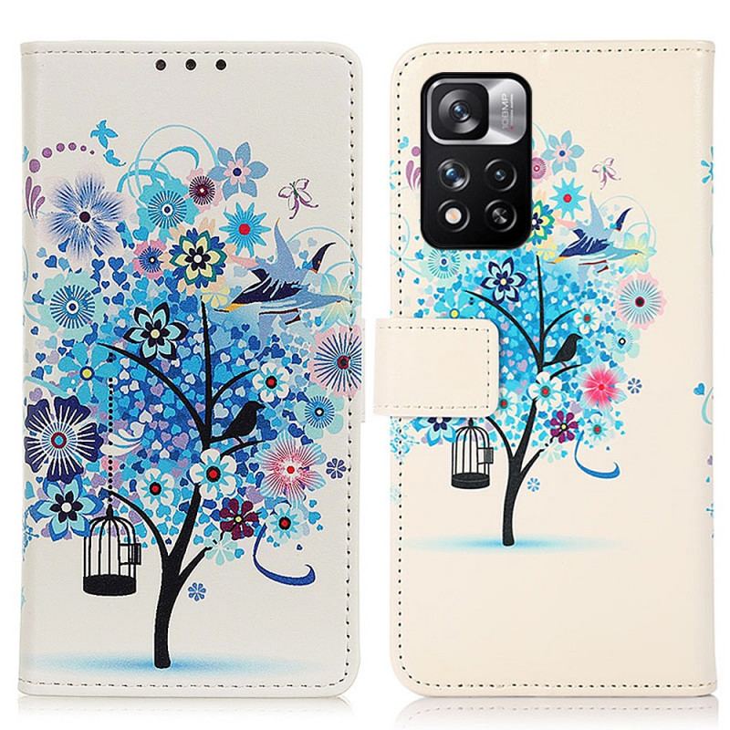 Capa Flip Para Xiaomi Redmi Note 11 Pro Plus 5G Árvore Florida