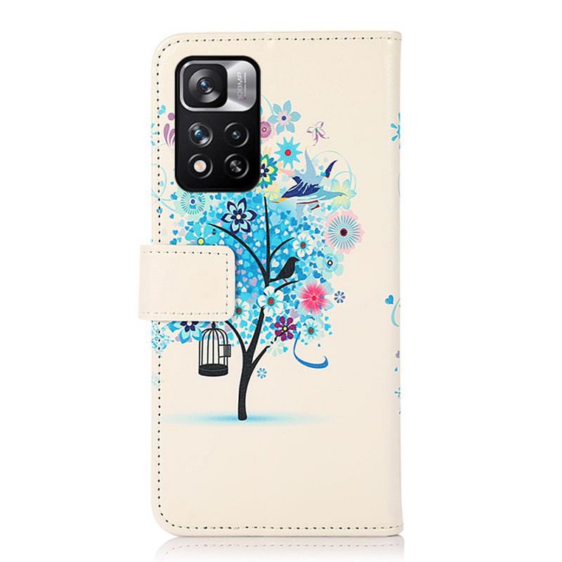 Capa Flip Para Xiaomi Redmi Note 11 Pro Plus 5G Árvore Florida