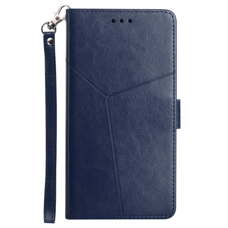 Capa Flip Para Xiaomi Redmi Note 11 Pro Plus 5G De Cordão Estilo De Couro Geométrico Com Tiras