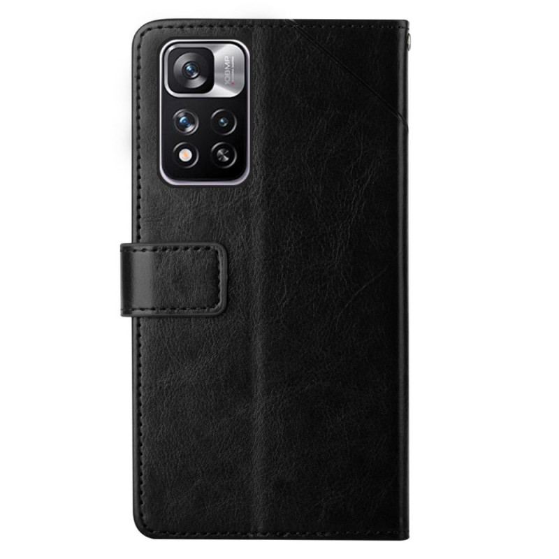 Capa Flip Para Xiaomi Redmi Note 11 Pro Plus 5G De Cordão Estilo De Couro Geométrico Com Tiras