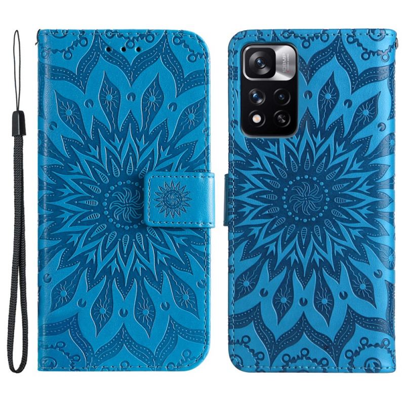 Capa Flip Para Xiaomi Redmi Note 11 Pro Plus 5G Flor Do Sol