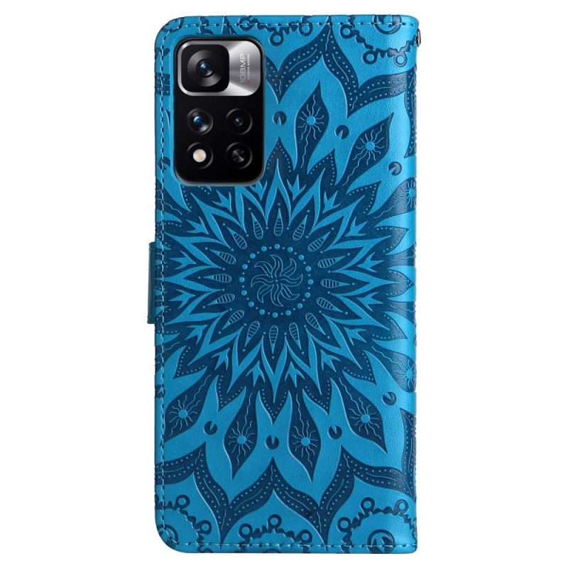 Capa Flip Para Xiaomi Redmi Note 11 Pro Plus 5G Flor Do Sol