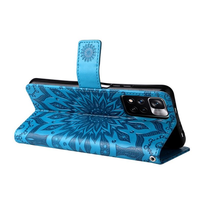 Capa Flip Para Xiaomi Redmi Note 11 Pro Plus 5G Flor Do Sol