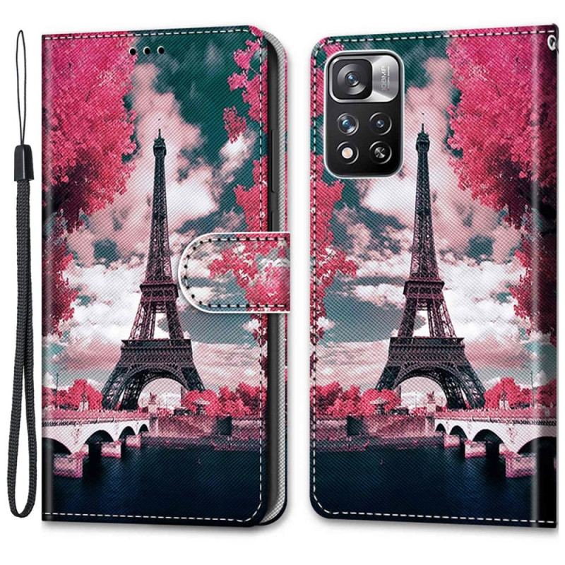 Capa Flip Para Xiaomi Redmi Note 11 Pro Plus 5G Torre Eiffel